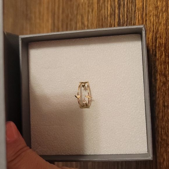 ZOE CHICCO 14K GOLD & DIAMOND RING ITTY BITTY SYMBOL RING - SIZE 7 - Picture 6 of 12